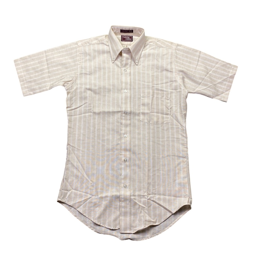 Cambridge Classics Single Stitch Mens Striped Short Sleeve Button Down Shirt USA